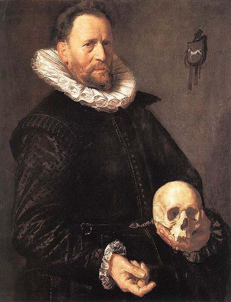 Frans Hals Portrait of a Man Holding a Skull WGA Sweden oil painting art